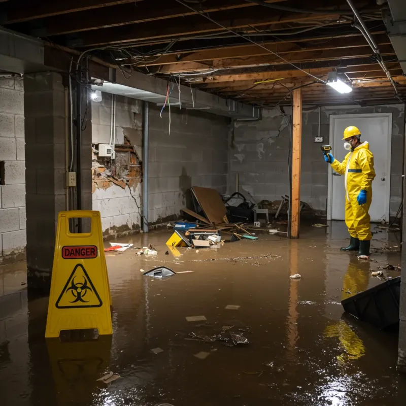 Flooded Basement Electrical Hazard in North Bibb, AL Property